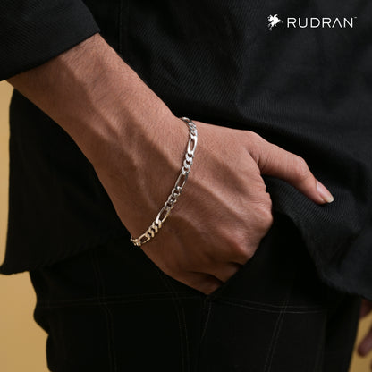 Italian Diamond - Cut Figaro Link Chain Bracelet