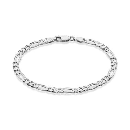 Italian Diamond - Cut Figaro Link Chain Bracelet