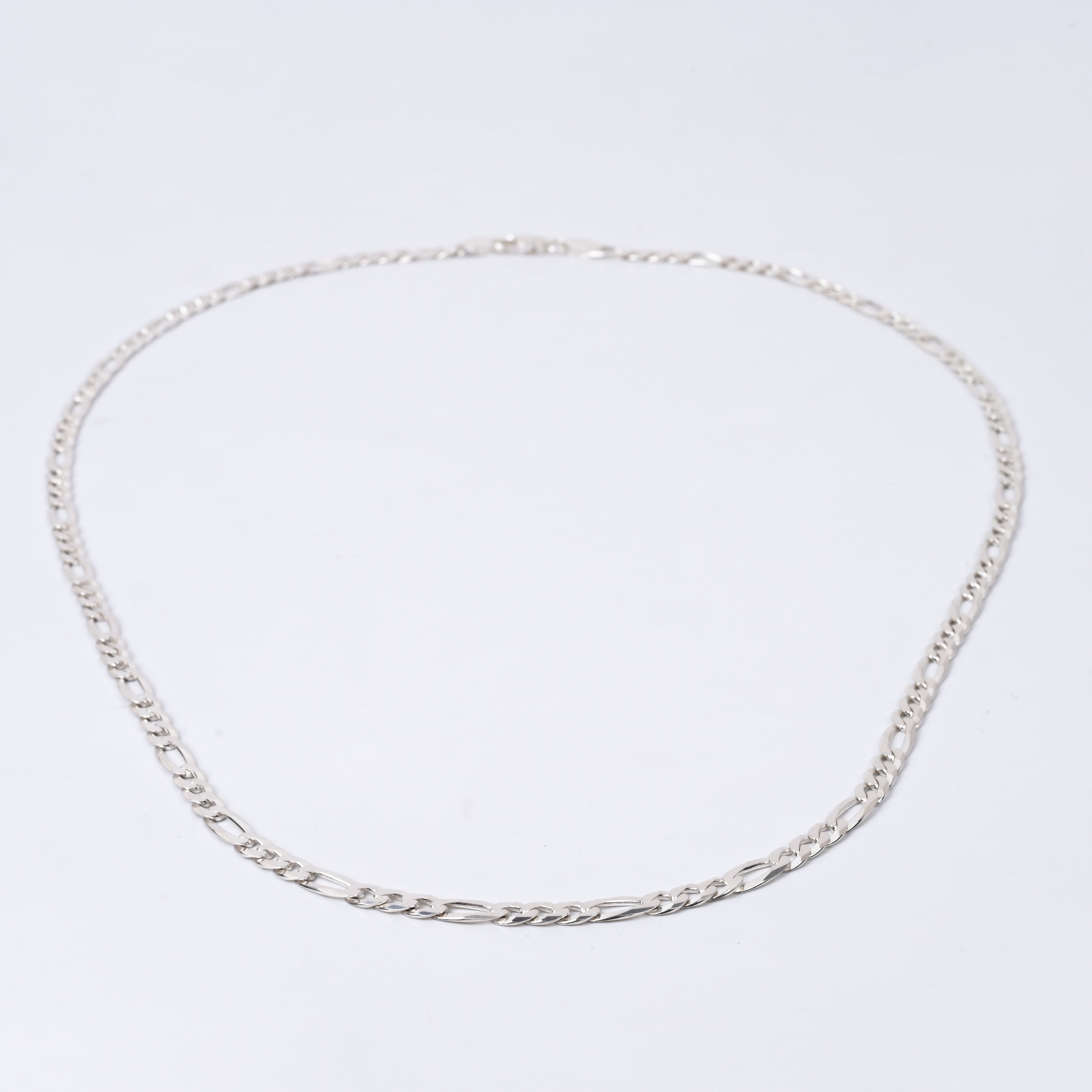 925 Sterling Silver Solid Figaro Neck Chain