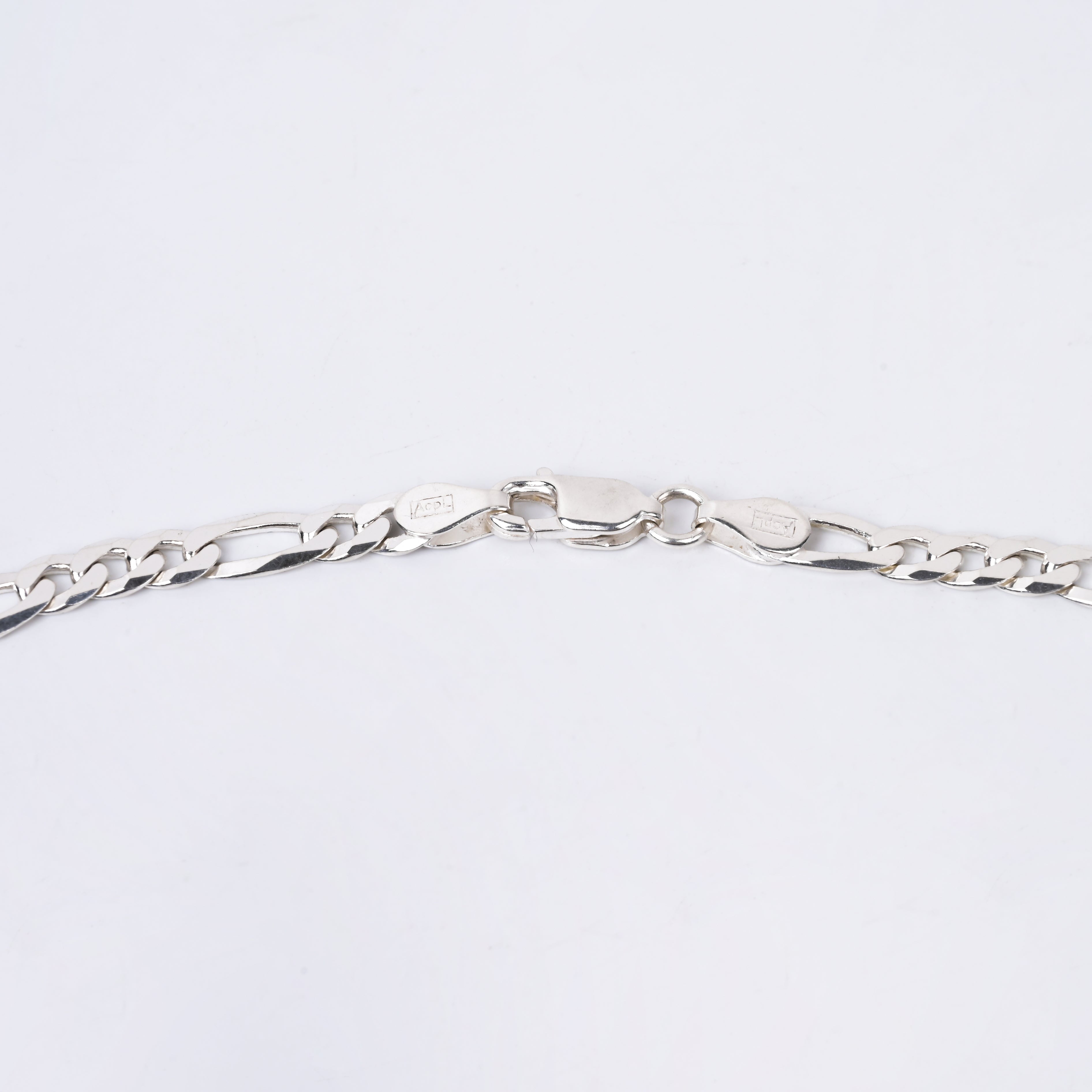 925 Sterling Silver Solid Figaro Neck Chain