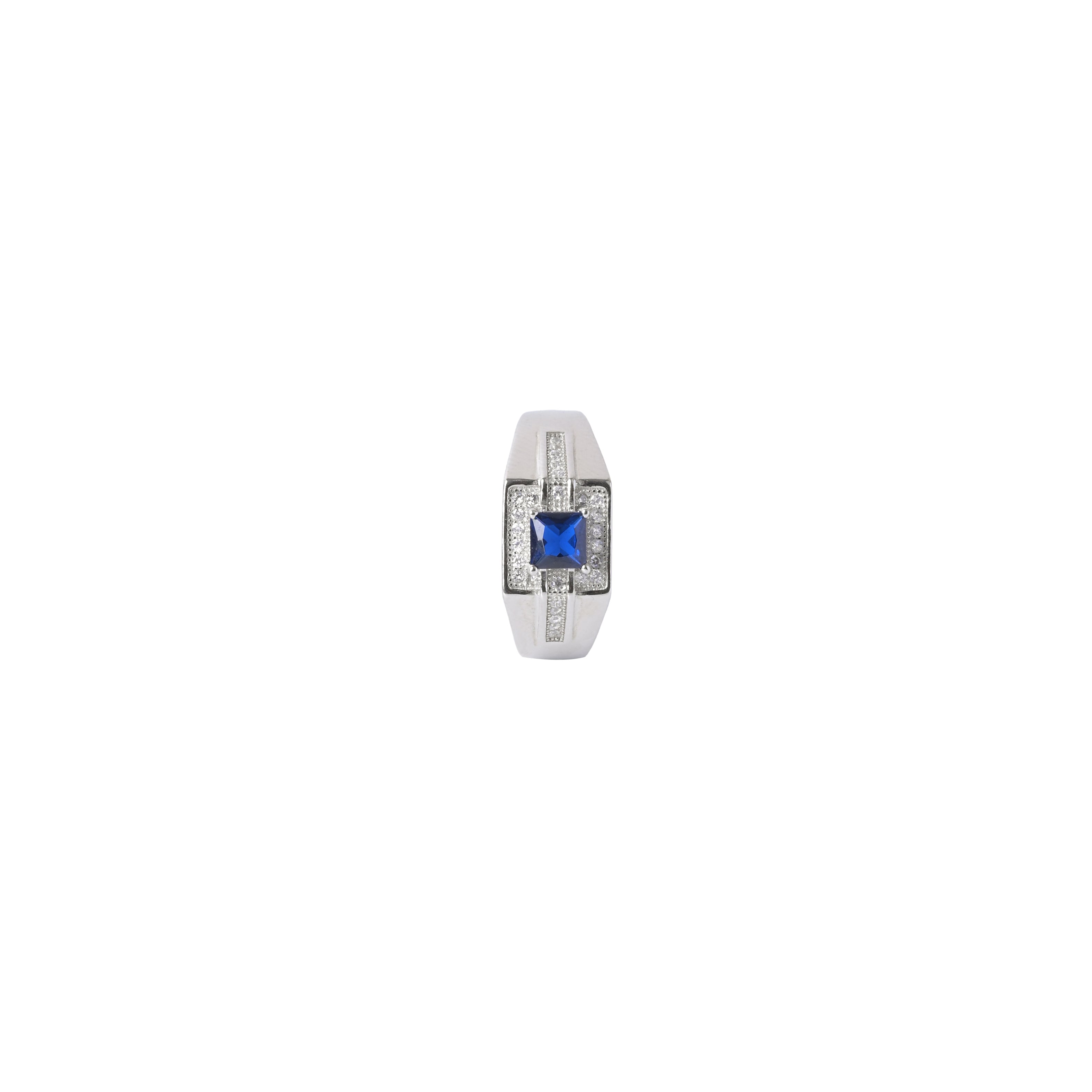 Blue Sapphire Radiance CZ Silver Ring