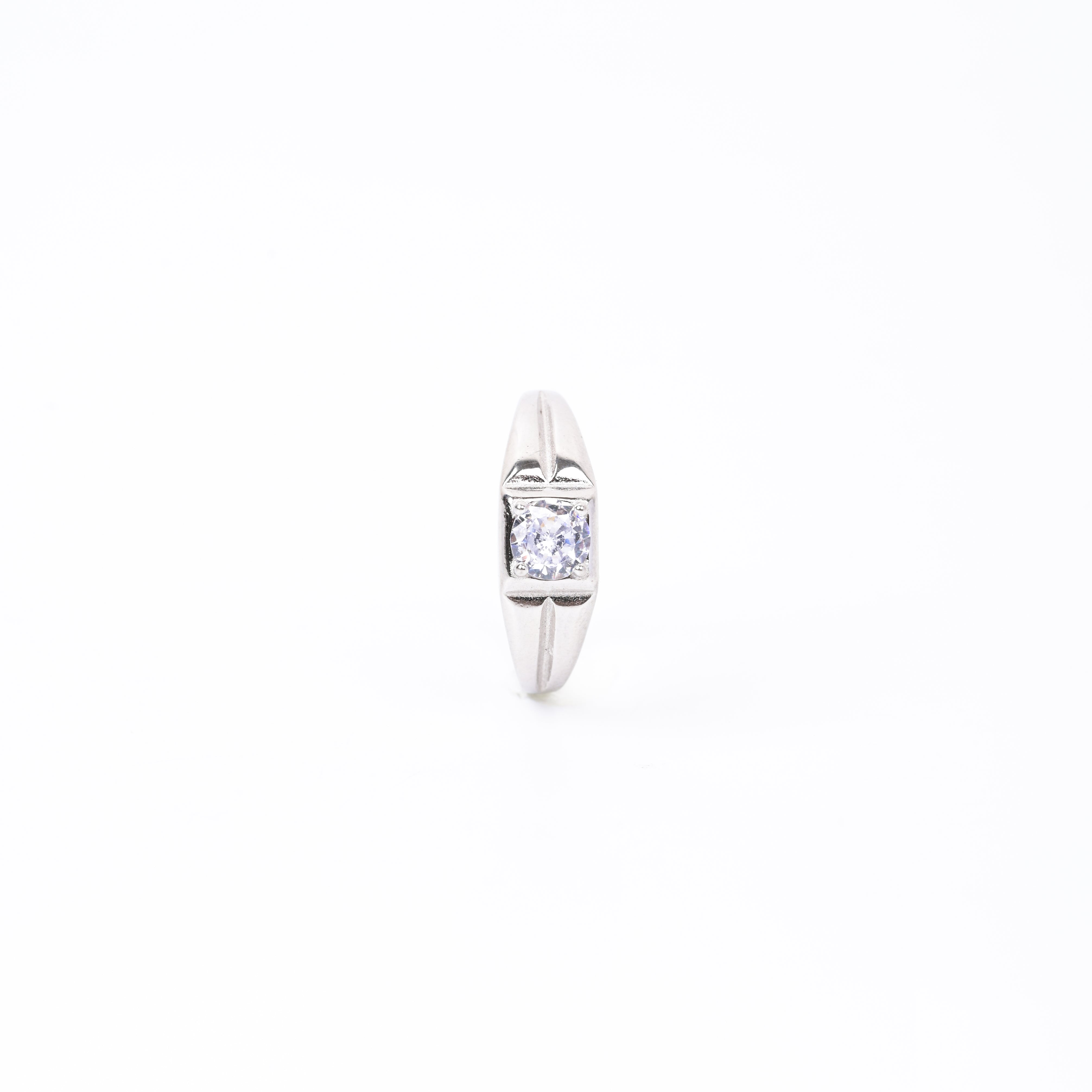 Designer Solitaire CZ 925 Silver Ring