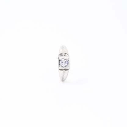 Designer Solitaire CZ 925 Silver Ring