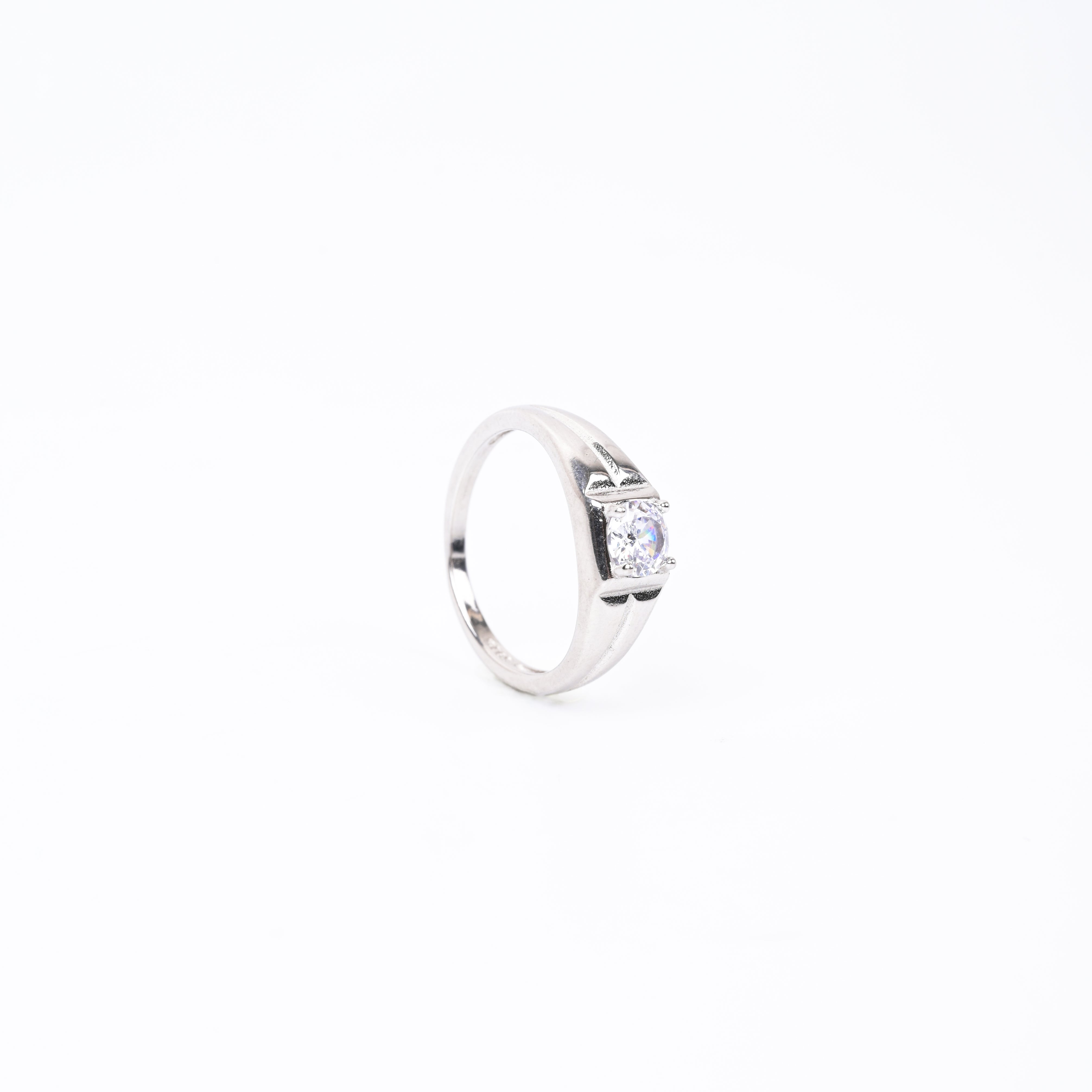 Designer Solitaire CZ 925 Silver Ring