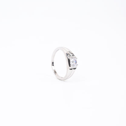 Designer Solitaire CZ 925 Silver Ring