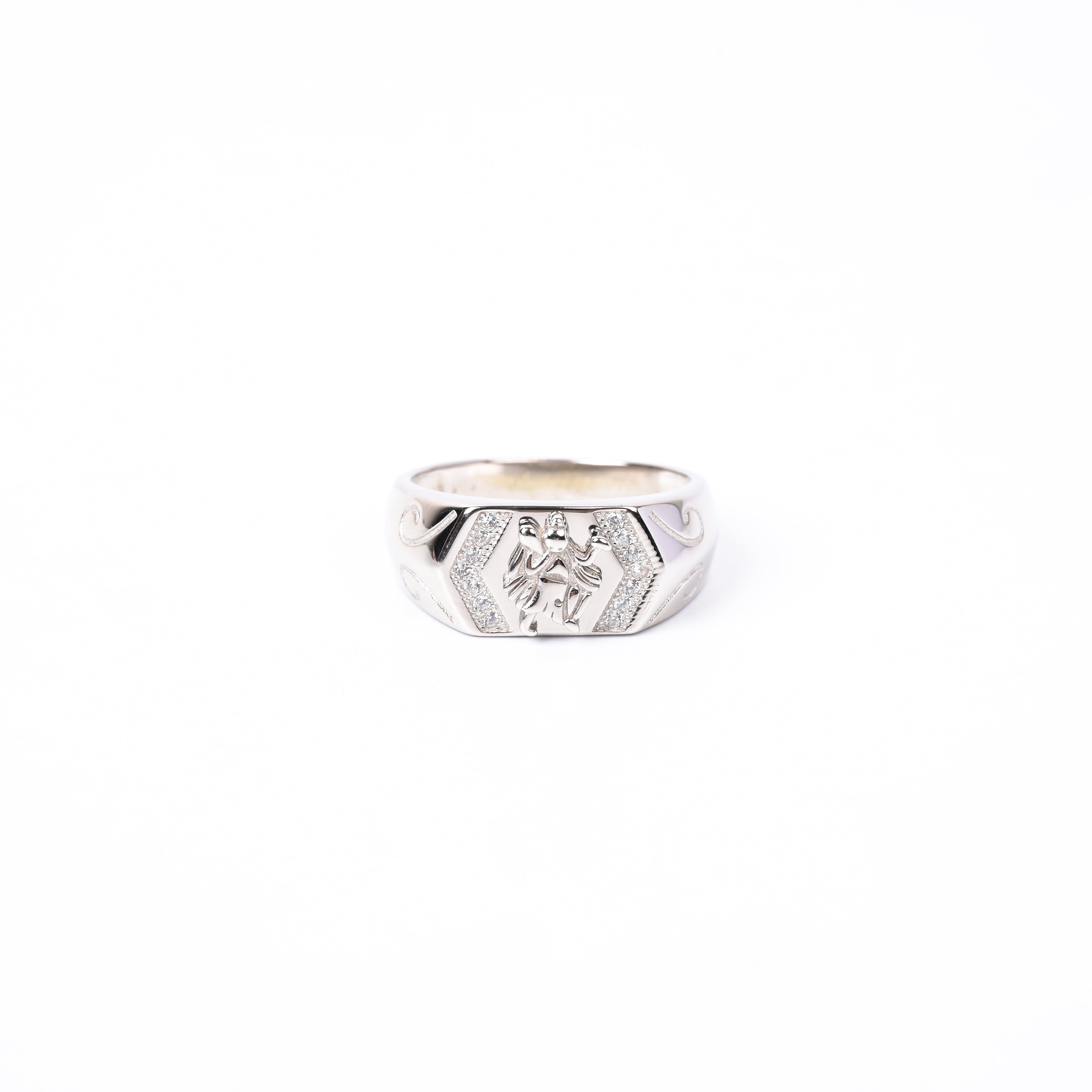 Lord Hanuman CZ 925 Sterling Silver Ring