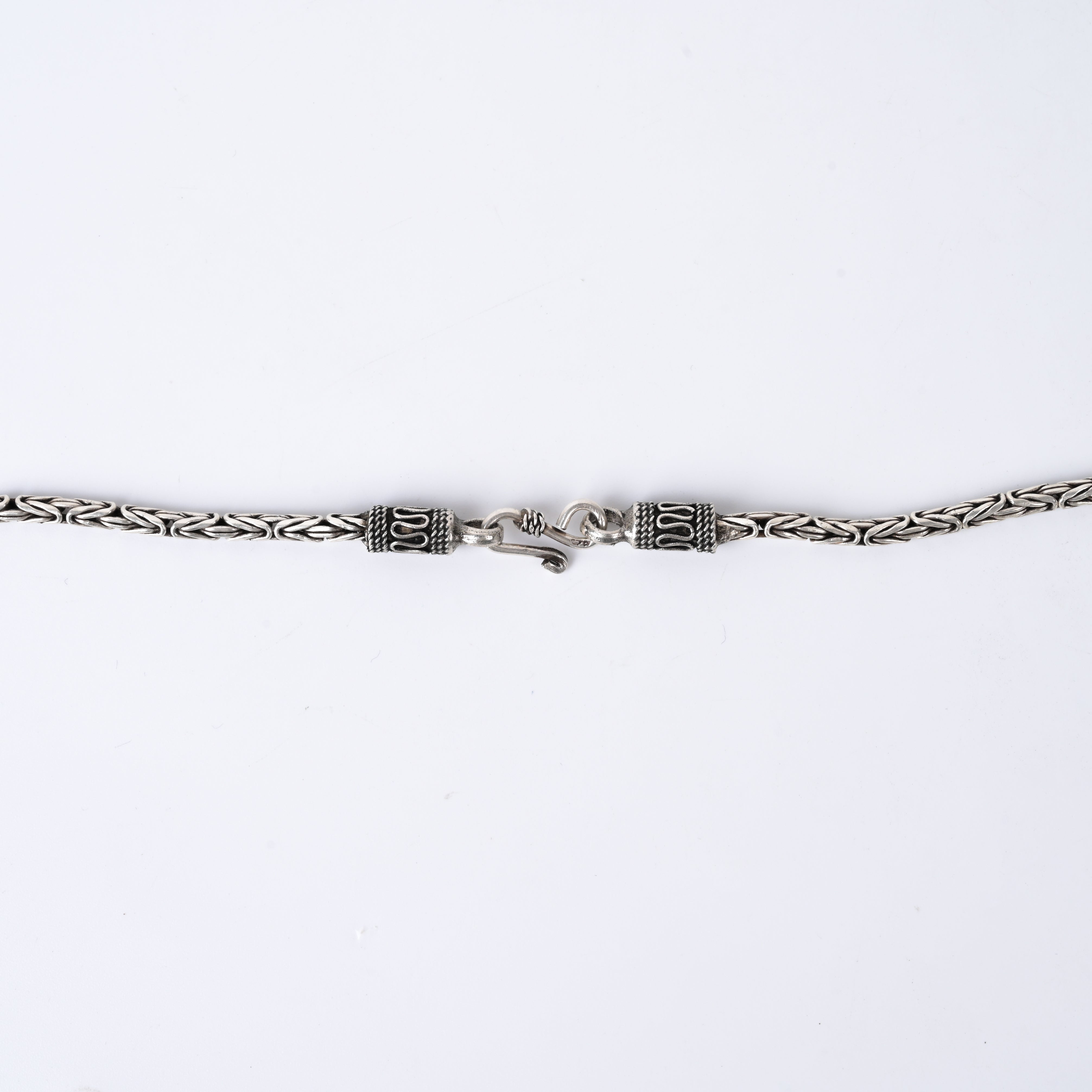 Oxidised Round Byzantine 925 Silver King Neck Chain