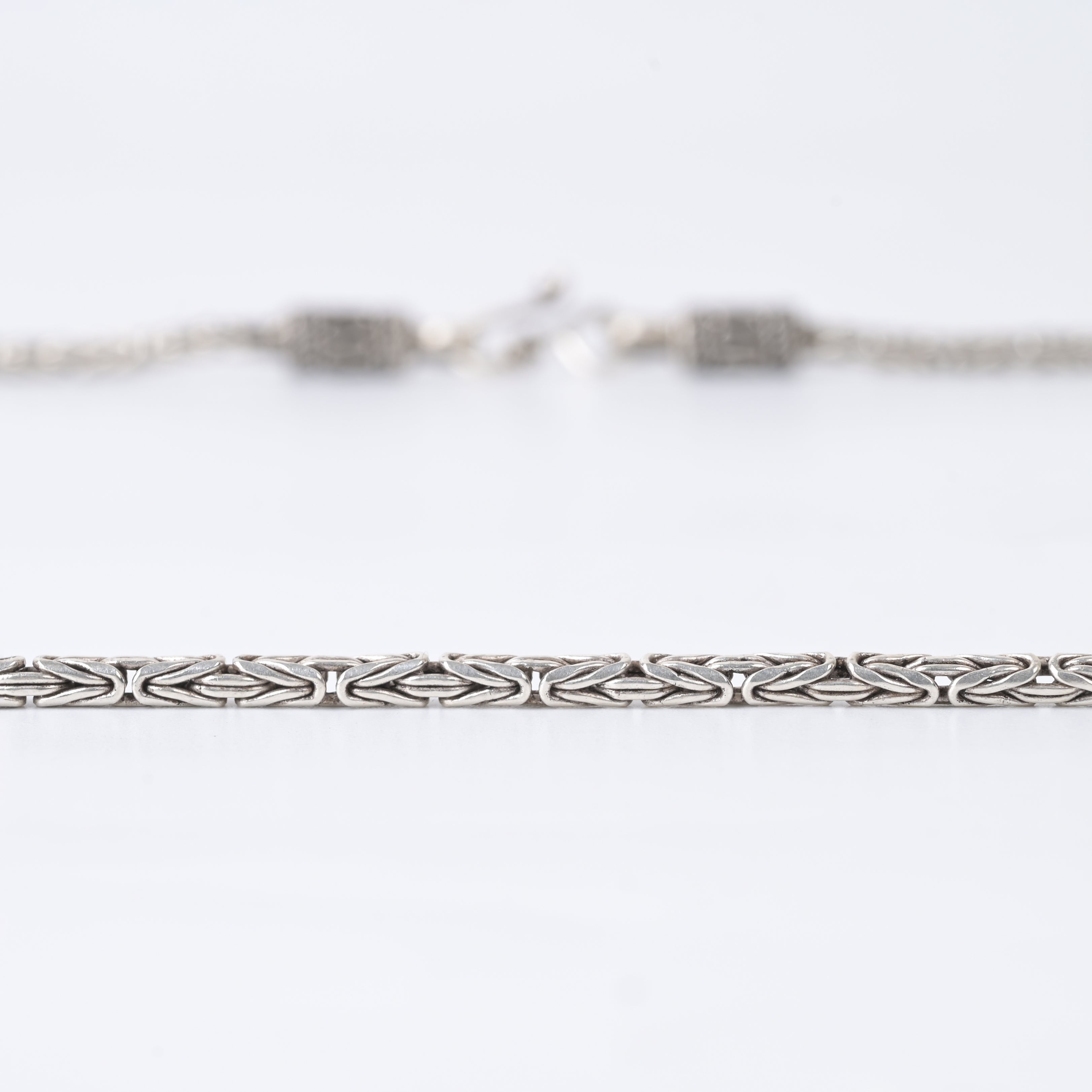 Oxidised Round Byzantine 925 Silver King Neck Chain