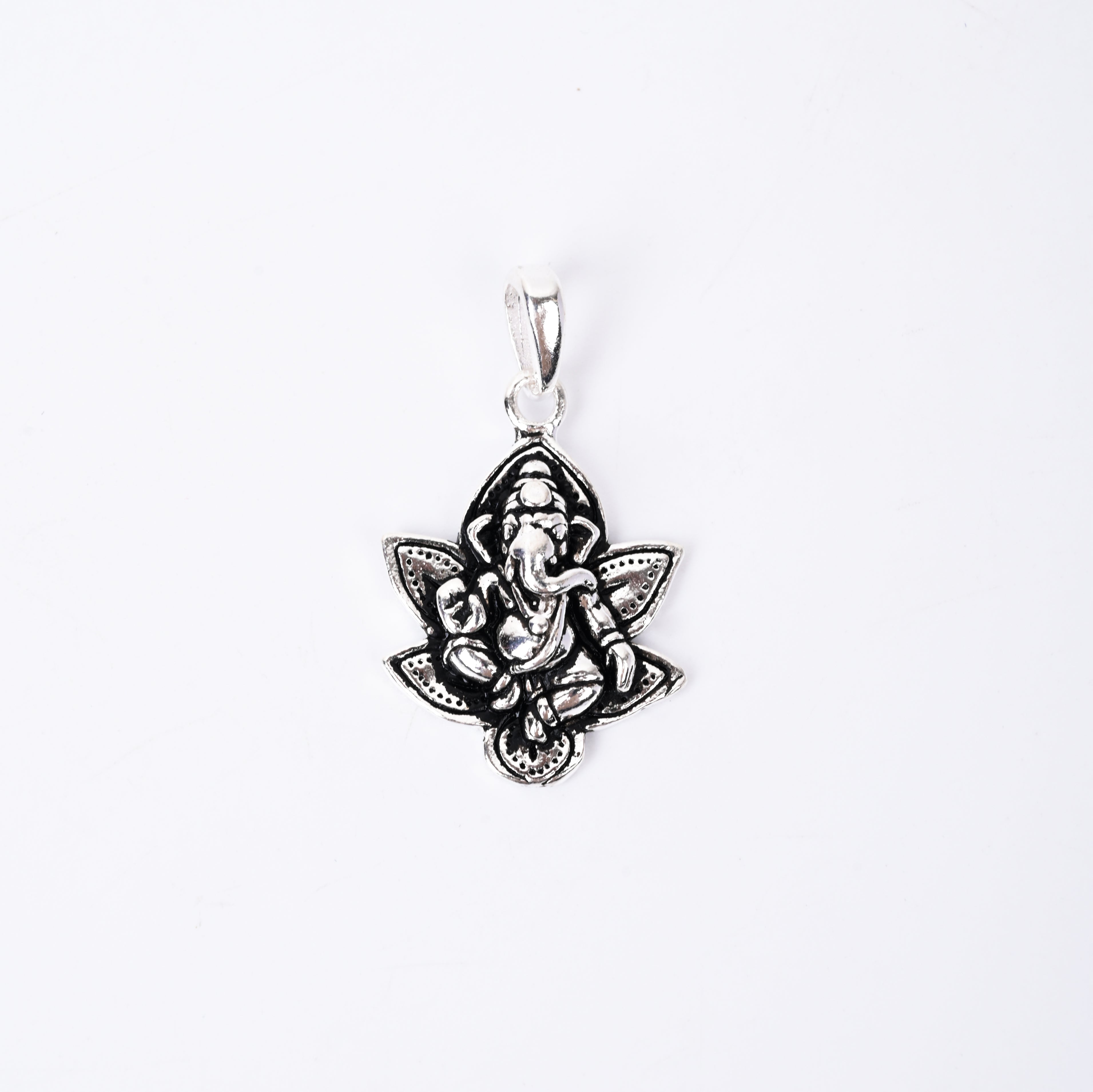 Oxidised Lord Ganesha 925 Silver Pendant