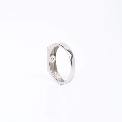 Single Stone Sparkling 925 Silver Ring