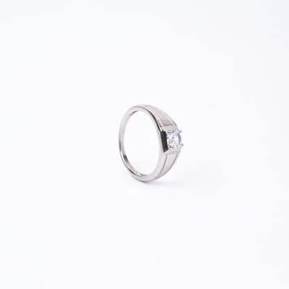 Solitaire Brilliant CZ  925 Silver Ring