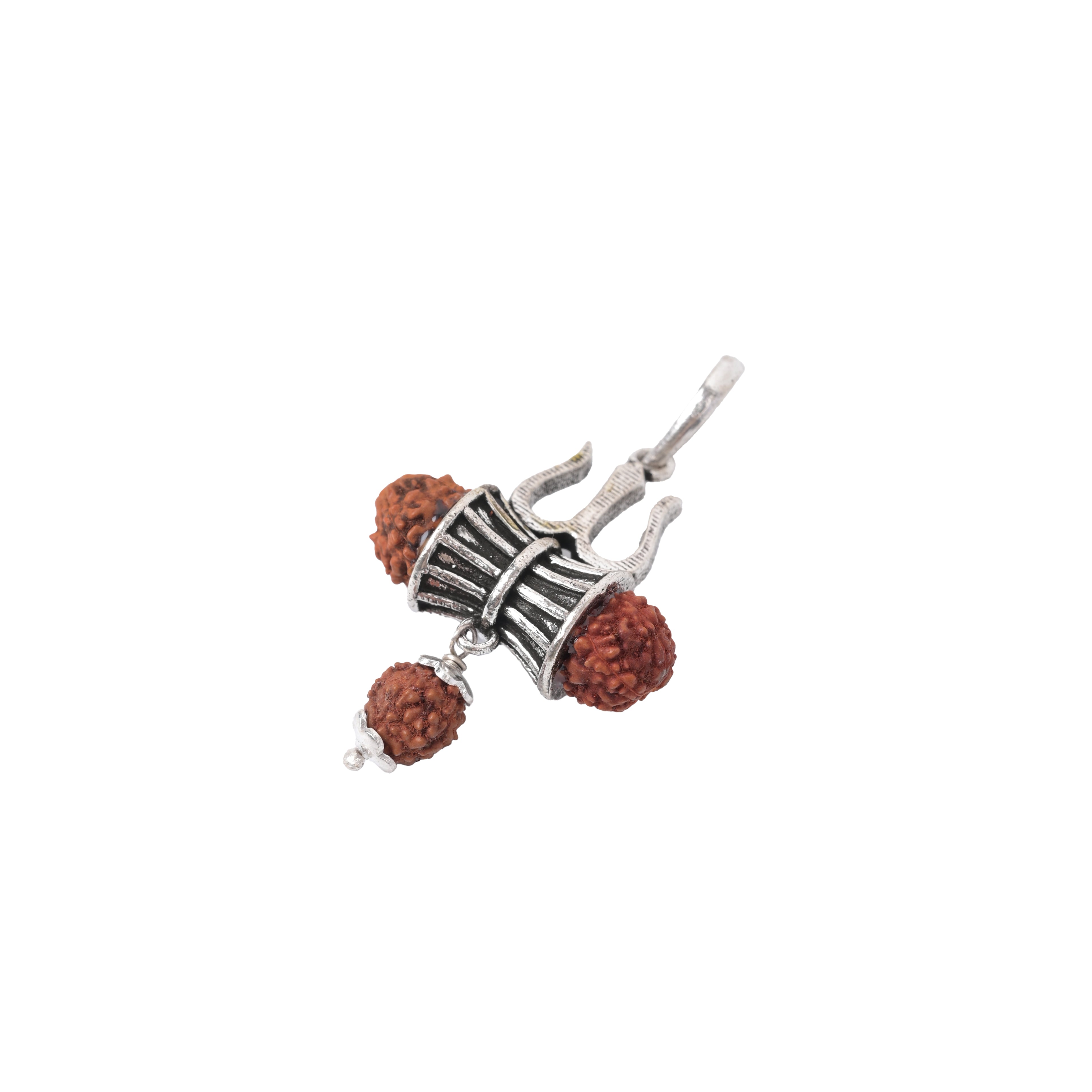 Trishul Damaru Rudraksha 925 Silver Pendant